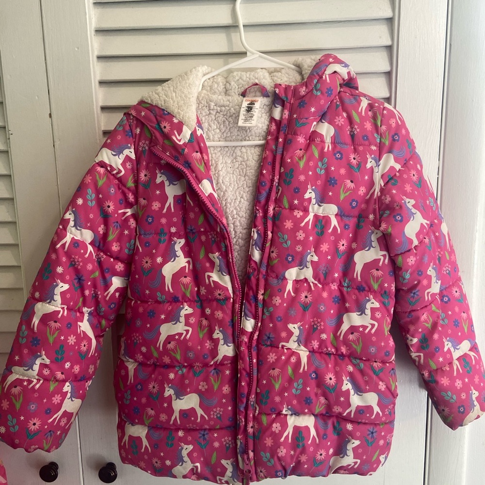 Gymboree Pink Floral Unicorn Jacket